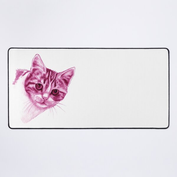 Aperçu de l'œuvre Tête de chat curieux - version colorisée rose créée et vendue par SylvieG18.