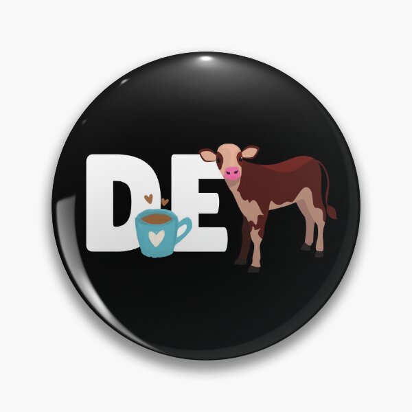 Item preview, Black version of Funny "DE-CALF COW" Decaf Coffee Cow puns designed and sold by FarmsteadAcers.