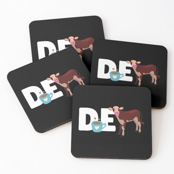 Item preview, Black version of Funny "DE-CALF COW" Decaf Coffee Cow puns designed and sold by FarmsteadAcers.