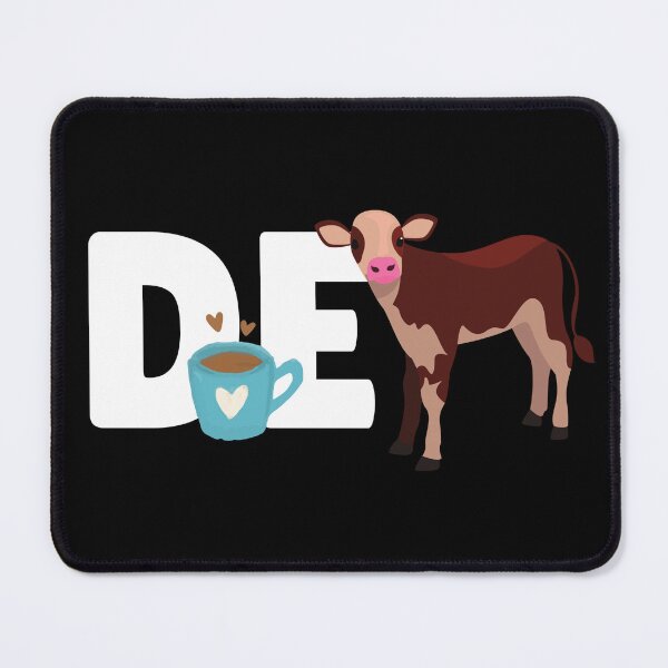 Item preview, Black version of Funny "DE-CALF COW" Decaf Coffee Cow puns designed and sold by FarmsteadAcers.