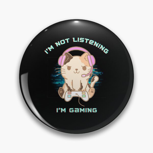 Artikelvorschau, Verbessern Sie Ihr Spielerlebnis mit I'm Not Listening, I'm Gaming Cool Spotted Cat Kopfhörern auf einem Cyber Circuit-Konzepthintergrund entworfen und verkauft von Mechanical-Artt.