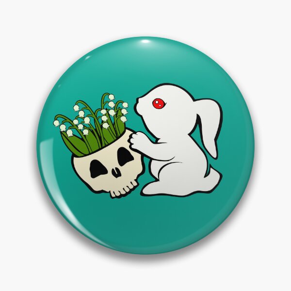 Item preview, killer bunny rabbit skull flowers lily of the valley designed and sold by MiraNomegusta.