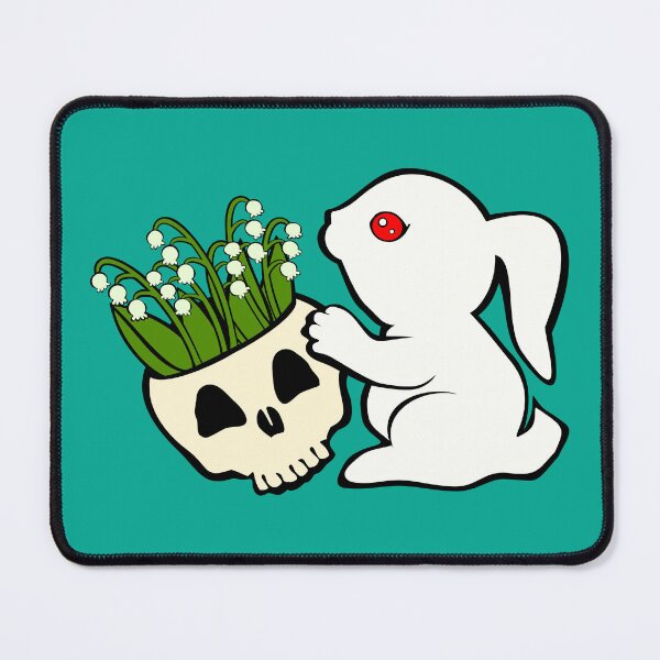 Item preview, killer bunny rabbit skull flowers lily of the valley designed and sold by MiraNomegusta.