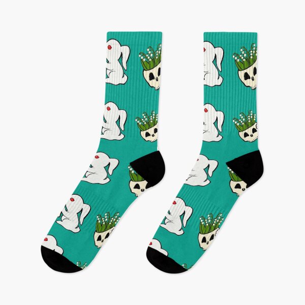 Item preview, killer bunny rabbit skull flowers lily of the valley designed and sold by MiraNomegusta.