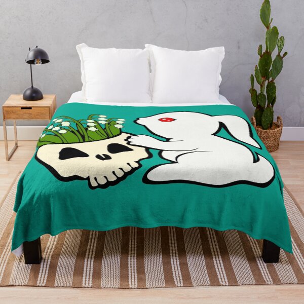 Item preview, killer bunny rabbit skull flowers lily of the valley designed and sold by MiraNomegusta.