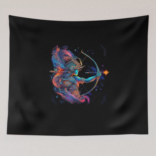 Item preview, Trippy Psychedelic Flaming Archer - Sagittarius November to December Zodiac Astrology Sign Design designed and sold by barretp27.