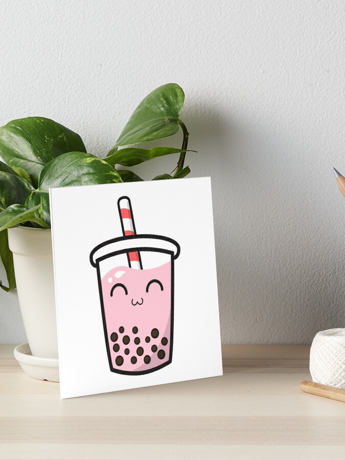 Pink Boba Tea Design Lidded Tumbler