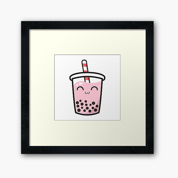 Kawaii Bubble Tea Boba Tea Milk Coffee Lychee Framed Art Print for Sale by  Mystocus