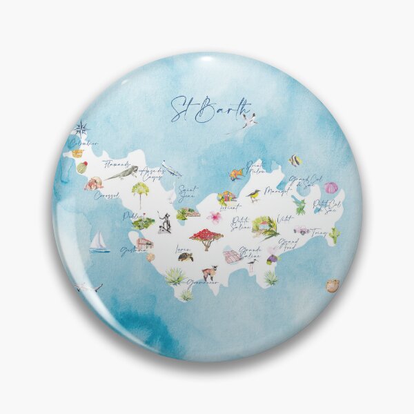 Item preview, Map of Saint-Barthélemy's districts - 2022 Edition designed and sold by MoonStBarth.