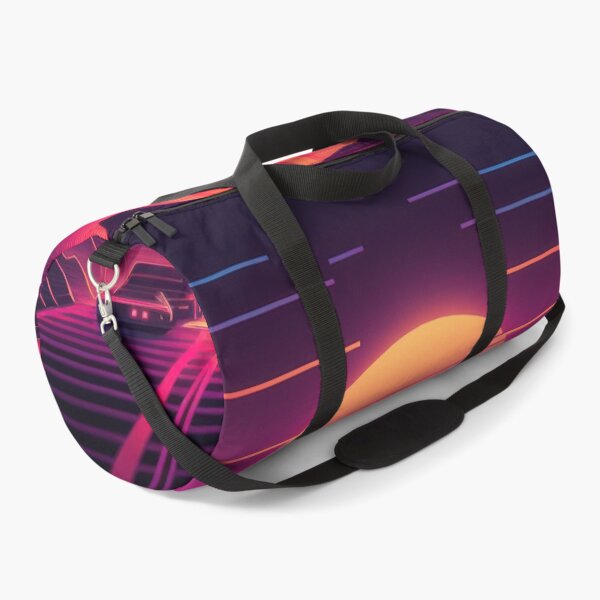 Item preview, Synth wave retro city landscape background at sunset designed and sold by Damian Sobczyk.