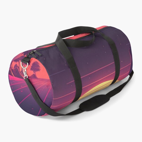 Item preview, Synth wave retro city landscape background at sunset designed and sold by Damian Sobczyk.