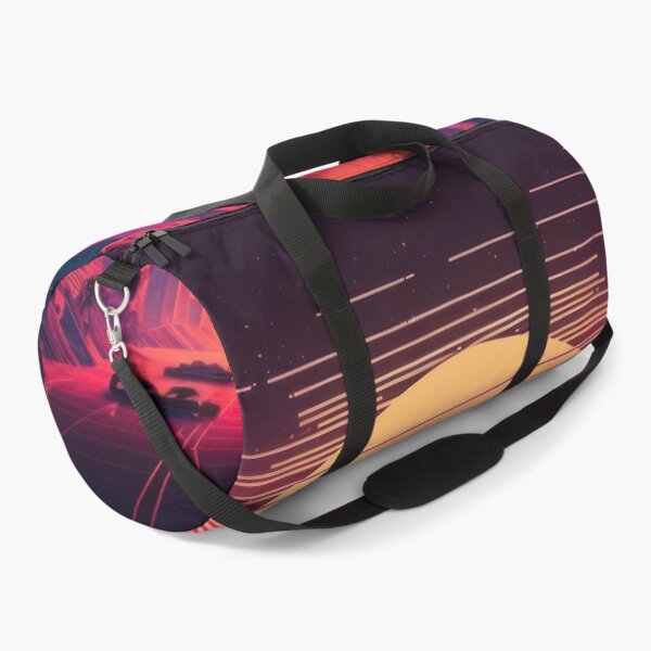 Item preview, Synth wave retro city landscape background at sunset designed and sold by Damian Sobczyk.