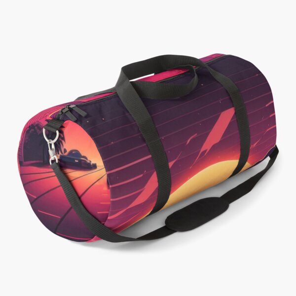 Item preview, Synth wave retro city landscape background at sunset designed and sold by Damian Sobczyk.
