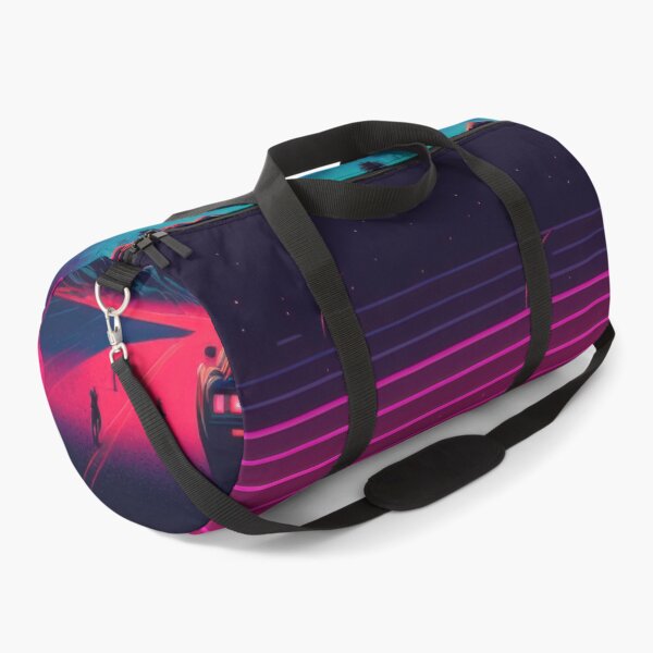 Item preview, Synth wave retro city landscape background at sunset designed and sold by Damian Sobczyk.