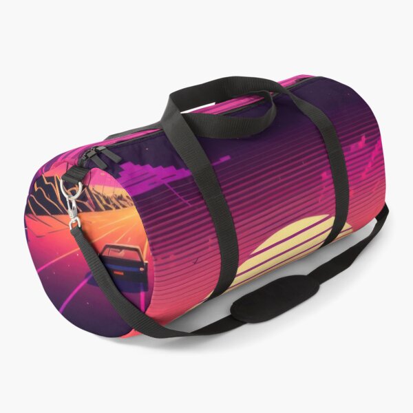 Item preview, Synth wave retro city landscape background at sunset designed and sold by Damian Sobczyk.