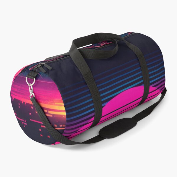 Item preview, Synth wave retro city landscape background at sunset designed and sold by Damian Sobczyk.