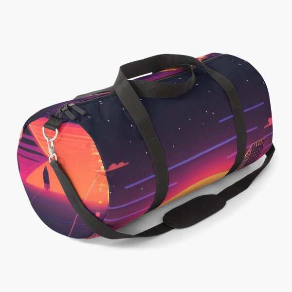 Item preview, Synth wave retro city landscape background at sunset designed and sold by Damian Sobczyk.