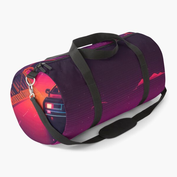 Item preview, Synth wave retro city landscape background at sunset designed and sold by Damian Sobczyk.