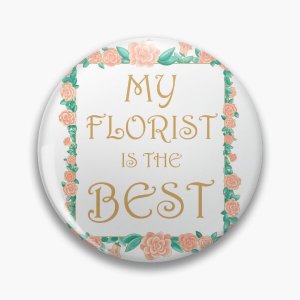 Item preview, My Florist is the Best - Best Florist Gift - Gold & Roses Border - White designed and sold by EcoElsa.
