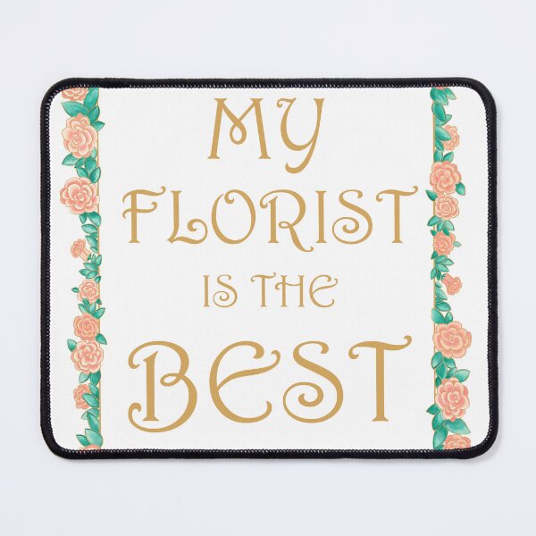 Item preview, My Florist is the Best - Best Florist Gift - Gold & Roses Border - White designed and sold by EcoElsa.