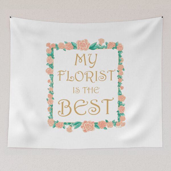Item preview, My Florist is the Best - Best Florist Gift - Gold & Roses Border - White designed and sold by EcoElsa.