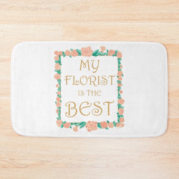 Item preview, My Florist is the Best - Best Florist Gift - Gold & Roses Border - White designed and sold by EcoElsa.