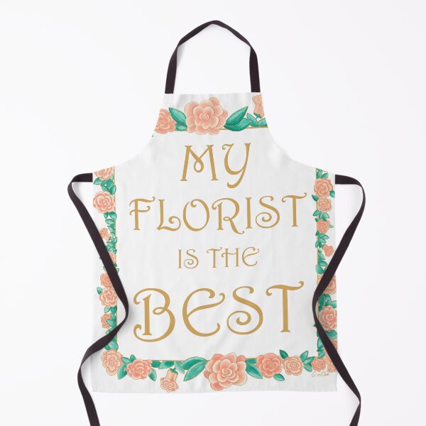 Item preview, My Florist is the Best - Best Florist Gift - Gold & Roses Border - White designed and sold by EcoElsa.