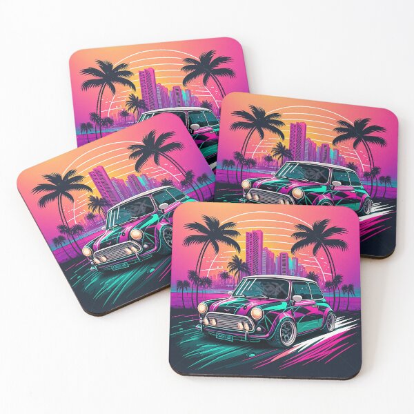 Item preview, Mini Cooper Miami Synthwave designed and sold by Madbuby.