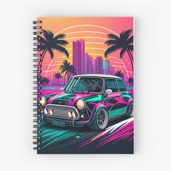 Item preview, Mini Cooper Miami Synthwave designed and sold by Madbuby.