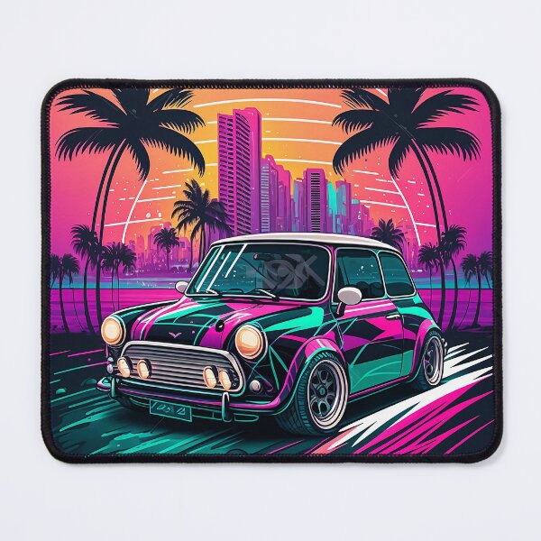 Item preview, Mini Cooper Miami Synthwave designed and sold by Madbuby.