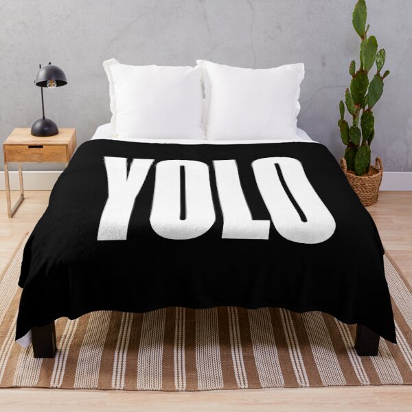 Item preview, YOLO, You Only Live Once, Text, Bold, Big Text, black and white designed and sold by MajicArts.