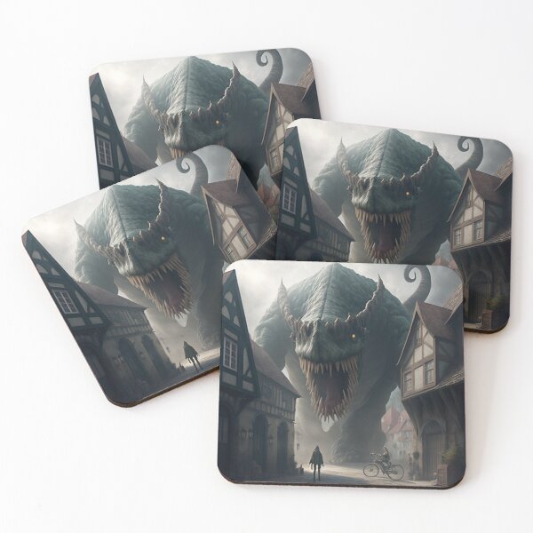Item preview, Monster Rampaging through Village designed and sold by ArcaneVisions.