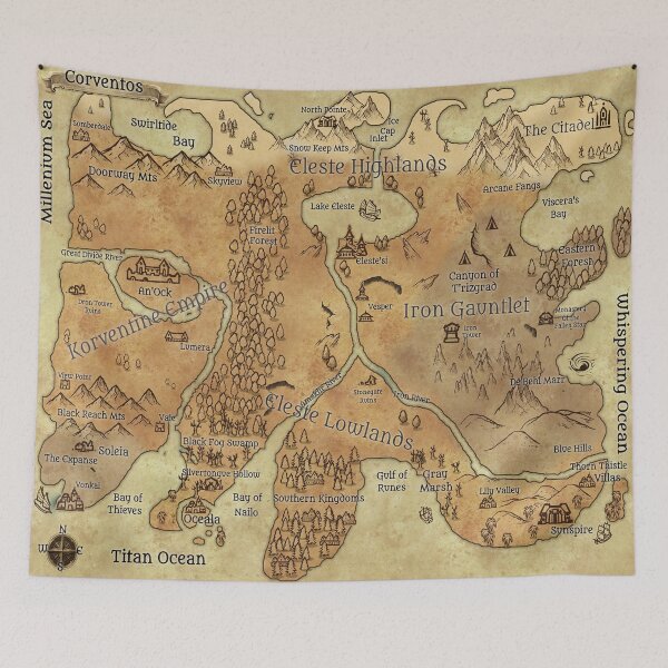 Item preview, Corventos Map Blanket designed and sold by Threadofsouls.