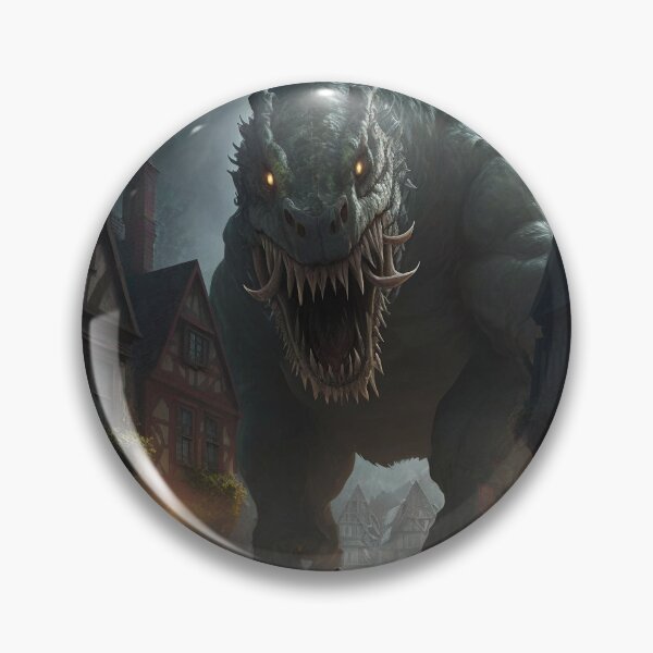 Item preview, Terrifying Monster Attacking Village designed and sold by ArcaneVisions.