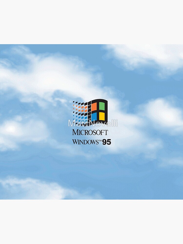 Windows 95 / 98 Logo (with text) on Classic Sky | Poster