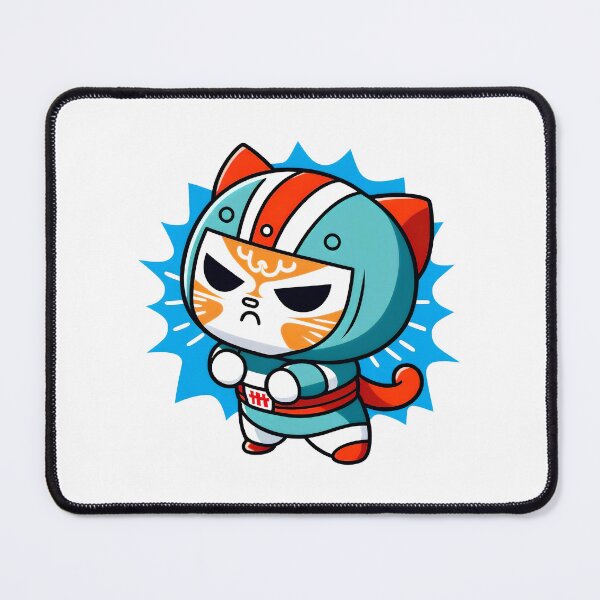 Item preview, Lucha Libre Cats | Mexican Wrestling | Anime Cats | Kawaii Cats | Chibi Cats | Lucha Libre Cats 59 | El Jugador designed and sold by Catcosm.