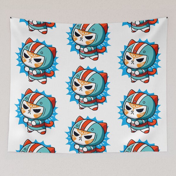 Item preview, Lucha Libre Cats | Mexican Wrestling | Anime Cats | Kawaii Cats | Chibi Cats | Lucha Libre Cats 59 | El Jugador designed and sold by Catcosm.