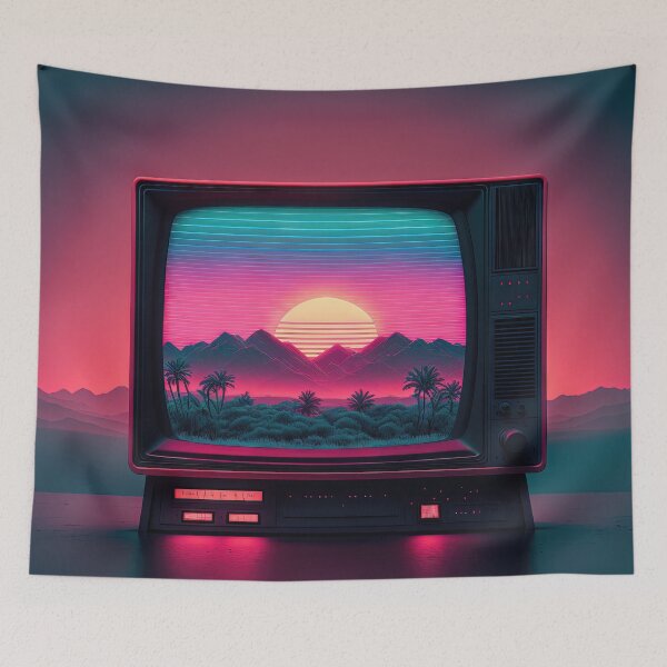 Item preview, RetroVision: A Synthwave Spectacle in Neon designed and sold by Mullet Monkey.