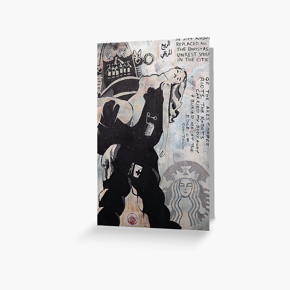 Ares Coffee Riot Greeting Card
