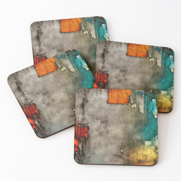 Item preview,  Grungy black, green, gray, orange, abstract, vintage design designed and sold by marvin barth.