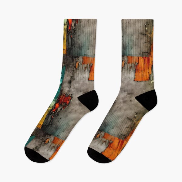 Item preview,  Grungy black, green, gray, orange, abstract, vintage design designed and sold by marvin barth.