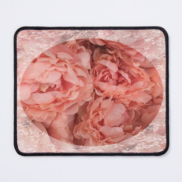 Item preview, Vintage style Peach flowers with lace trim by Iritof designed and sold by iritof.