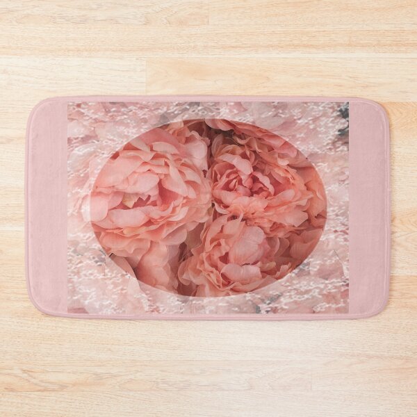 Item preview, Vintage style Peach flowers with lace trim by Iritof designed and sold by iritof.