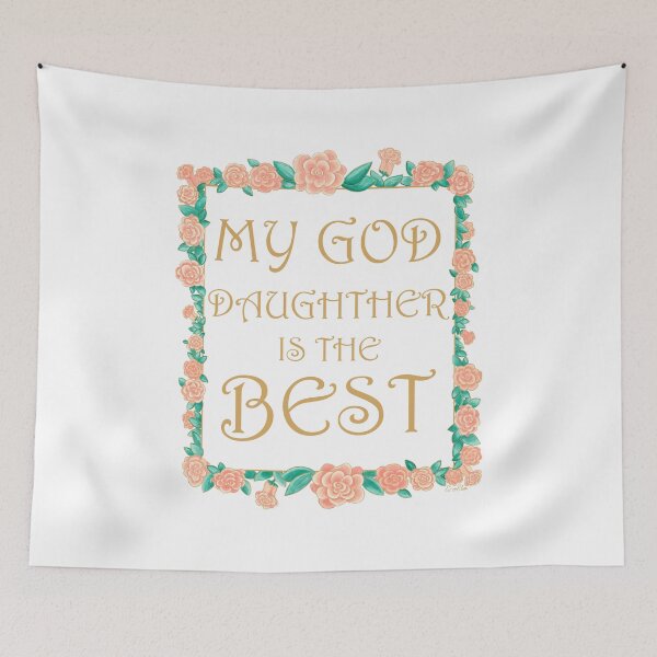 Item preview, My Goddaughter is the Best - Best Mom Gift - Gold & Roses Border - White designed and sold by EcoElsa.