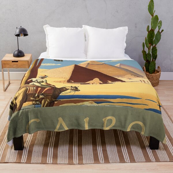 Item preview, Cairo Egypt Pyramids Vintage Travel Poster designed and sold by OldTravelArt.