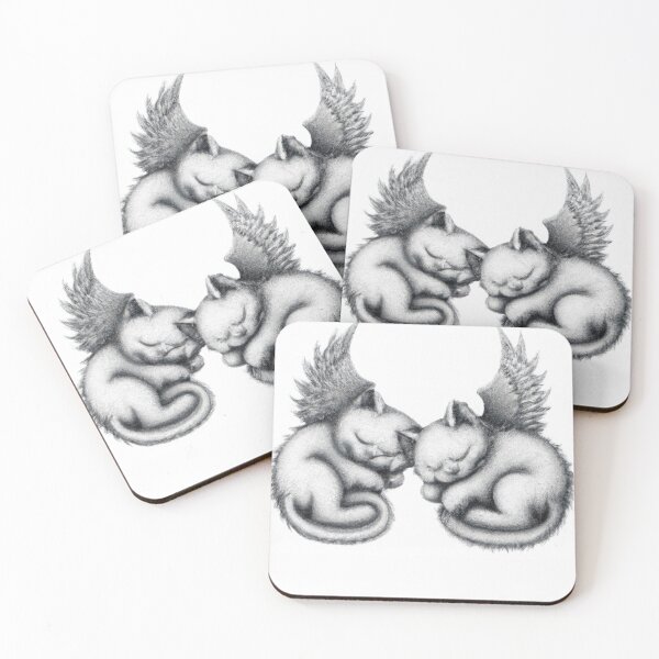 Item preview, Two Cat Kittens Sleeping with Angel Wings designed and sold by phillipbooth.