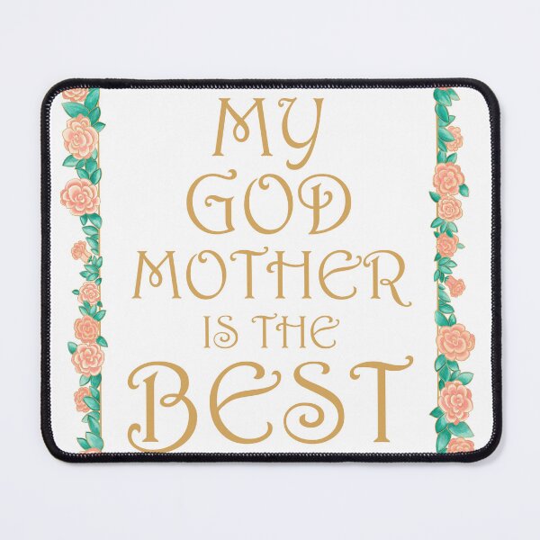 Item preview, My Godmother is the Best - Best Godmother Gift - Gold & Roses Border - White designed and sold by EcoElsa.