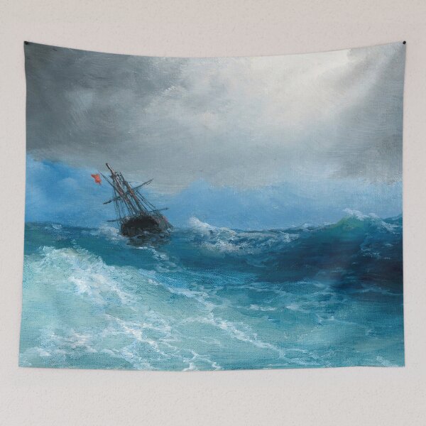 Item preview, Ship on Stormy Seas, Gathering Storm, 1899 by Aivazovsky designed and sold by nextstepdesigns.