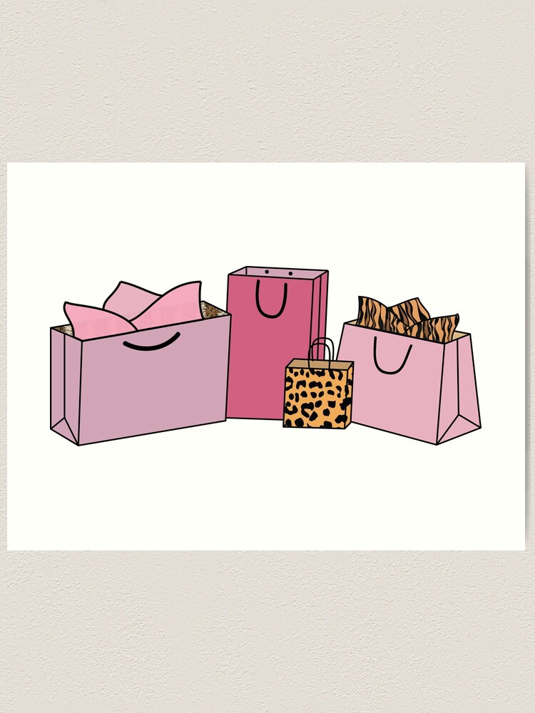 Pink Shopping Bags Art Board Print for Sale by galboukrek