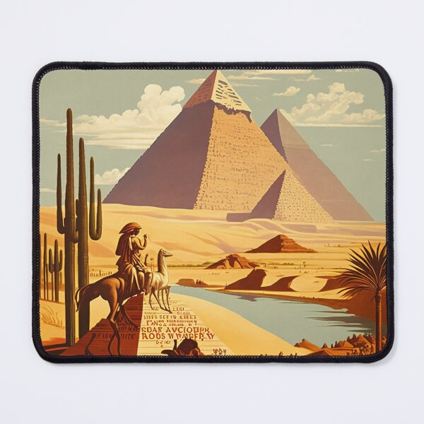 Item preview, Egypt Pyramids Vintage Travel Art Poster designed and sold by OldTravelArt.